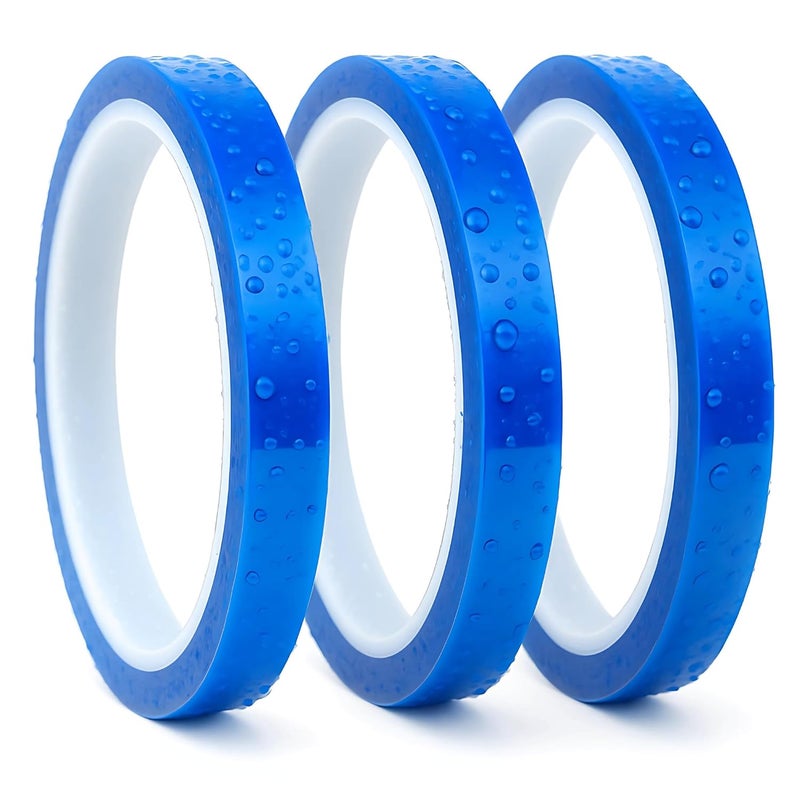 echomerx 10mm x 33m (108 ft) Blue Heat Resistant Tape - 3" Core | No Residue Heat Transfer Tape for Sublimation & Crafts | Ideal for Heat Press - 3-Pack - Image 1